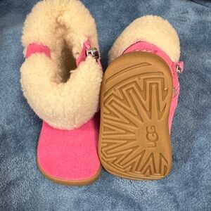 UGG Vibrant Pink Boots with Cream Lining